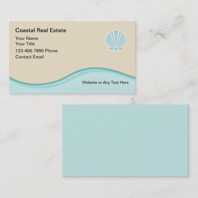 Diseño de tarjetas de visita de Beach Realtor (Anverso / Reverso)