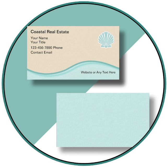 Diseño de tarjetas de visita de Beach Realtor (Subido por el creador)