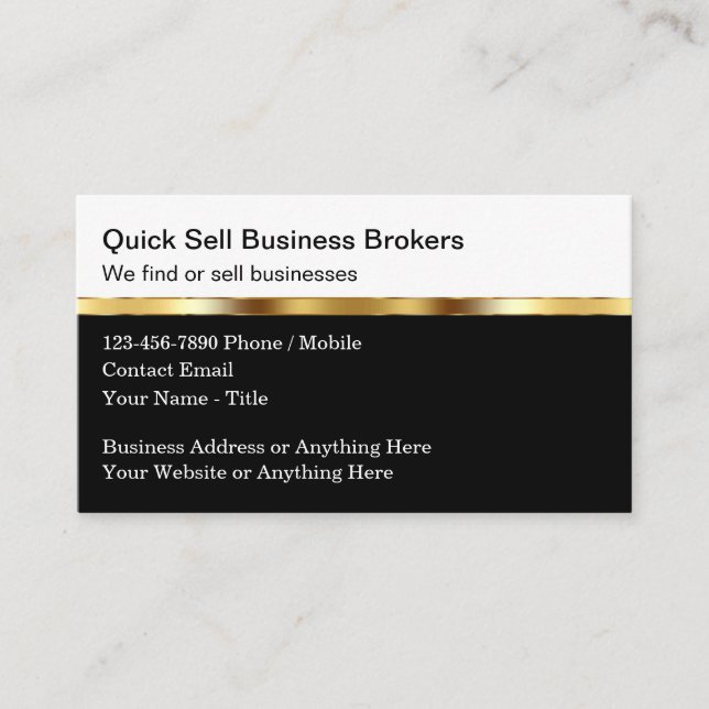 Diseño de tarjetas de visita de Business Broker (Anverso)