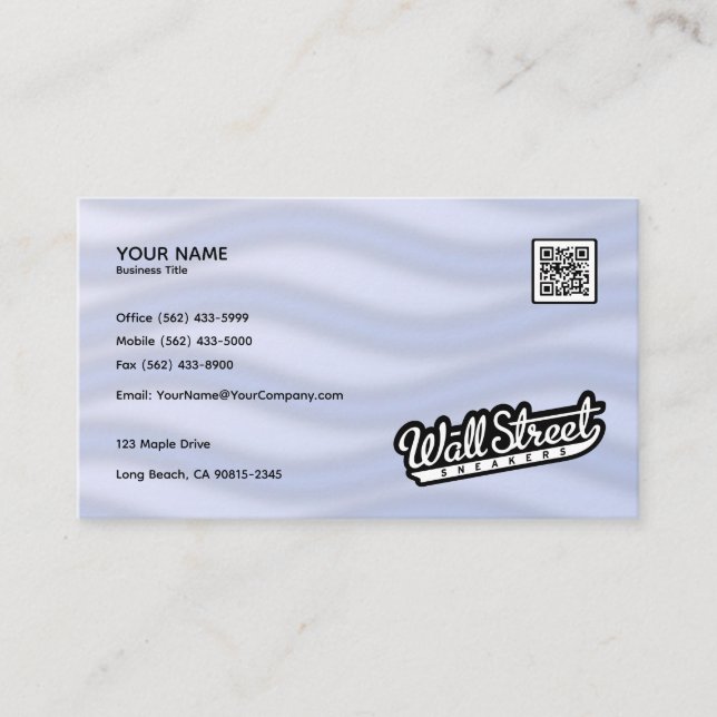 Diseño de tarjetas de visita de ondas geométricas (Anverso)