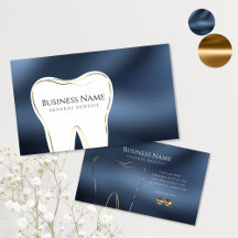 Diseño de tarjetas de visita de oro y marina denta