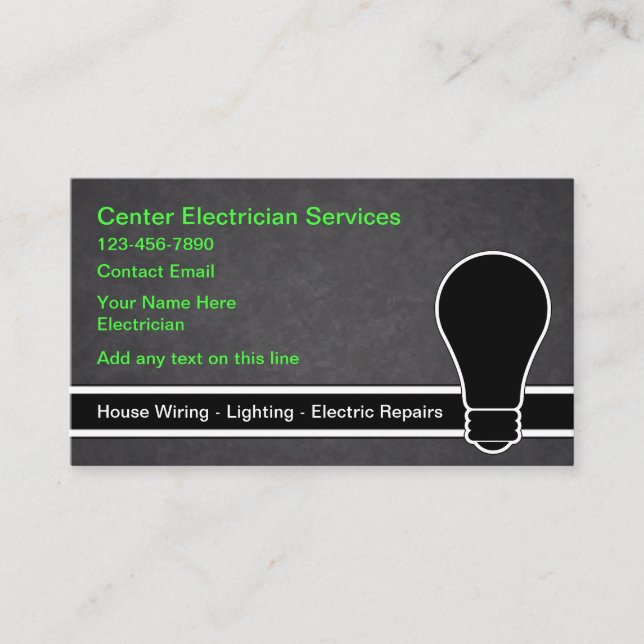 Diseño de tarjetas de visita de Servicios de Elect (Anverso)