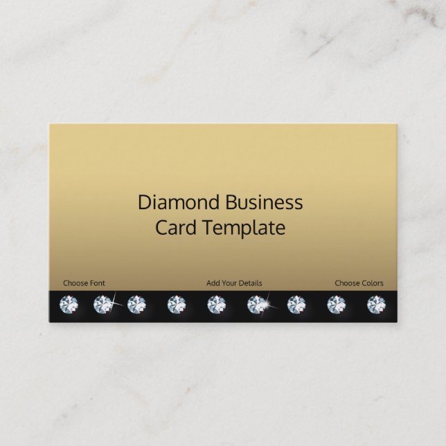 Diseño de tarjetas de visita Diamante de imitación (Anverso)