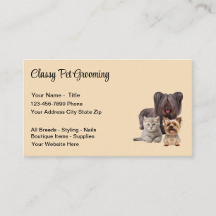 Diseño de tarjetas de visita Grooming Mascota