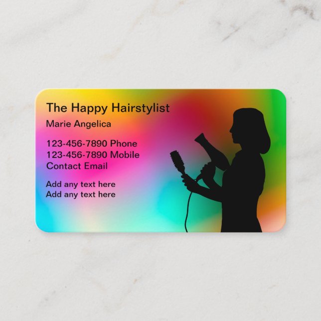 Diseño de tarjetas de visita hairstylista (Anverso)