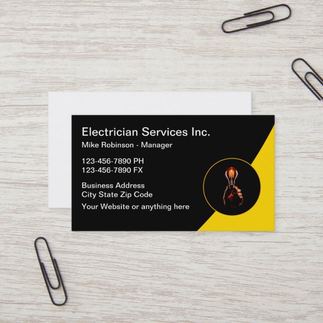 Diseño de Tarjetas de Visita Modernas para Electri (Anverso/Reverso In Situ)