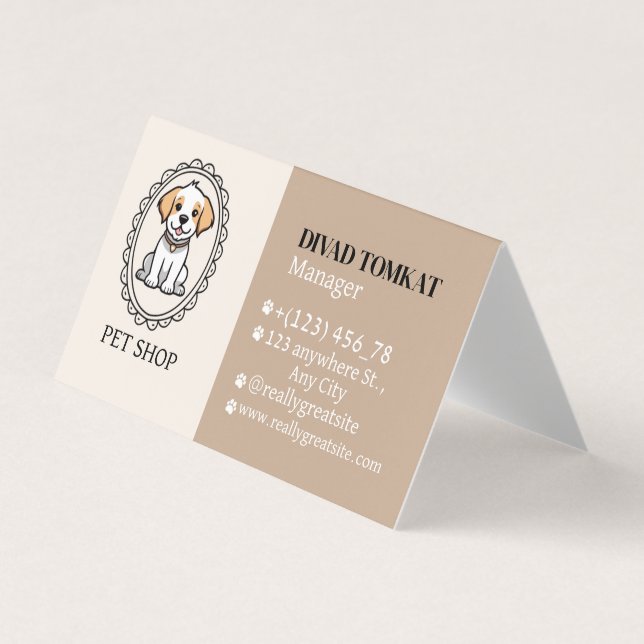 Diseño de tarjetas de visita para Mascotas de colo (Anverso)