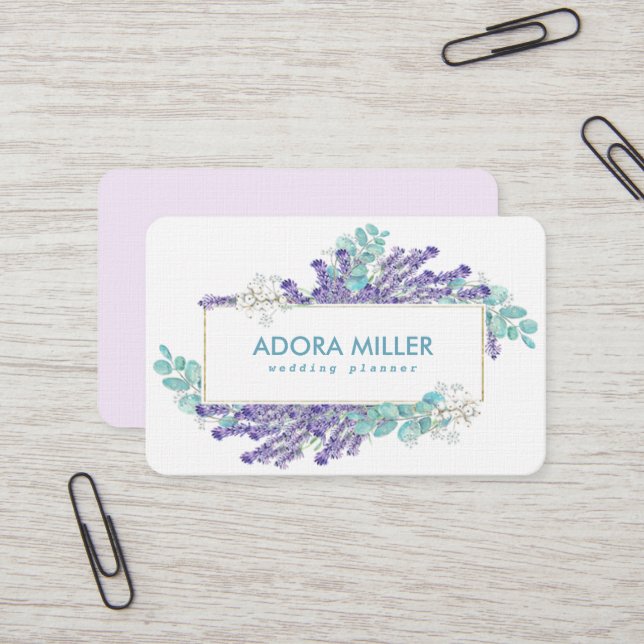 Diseño de tarjetas de visita profesional Lavender (Anverso/Reverso In Situ)