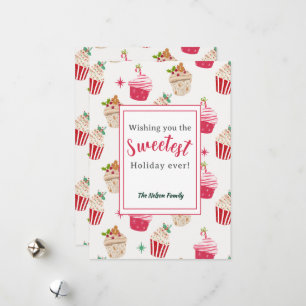 Diseño de tarjetas planas de cupcakes para las fie