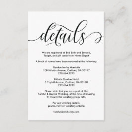 Diseño de tarjetas v1 de detalles de boda rústico