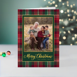 Diseño de Tartán Feliz Navidad Foto Familiar