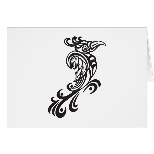 Diseño de Tatuaje de Ave Tribal (Anverso (Horizontal))