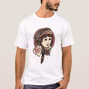 Diseño de tatuajes de chica tatuado camiseta