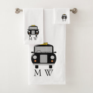 Diseño de taxi negro con monograma