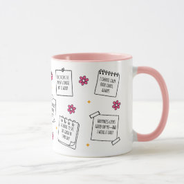 Diseño de taza de bloc de notas de afirmaciones