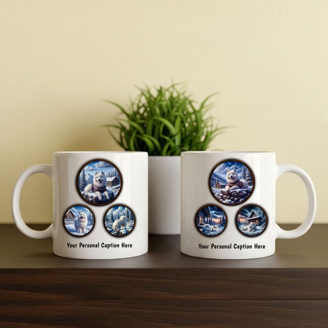 Diseño de taza de café de 6 imágenes samoyed (Subido por el creador)