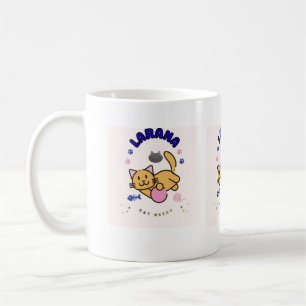Diseño de taza de café para amantes de gatos adora