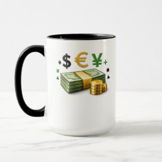 Diseño de taza de pila de dinero moderno