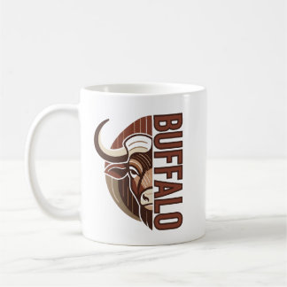 diseño de tazas con tipografía de búfalo