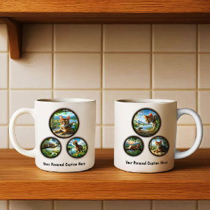 Diseño de tazas de café de 6 imágenes para gato be