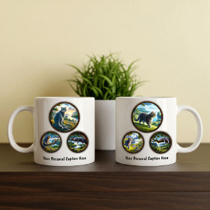 Diseño de tazas de café de 6 imágenes para gato de