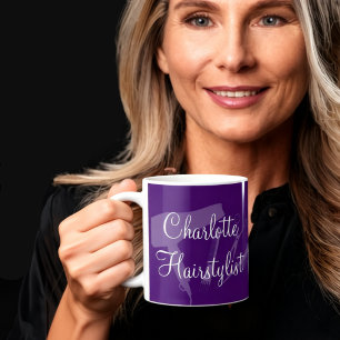 Diseño de tazas de café monograma hairstylist de m