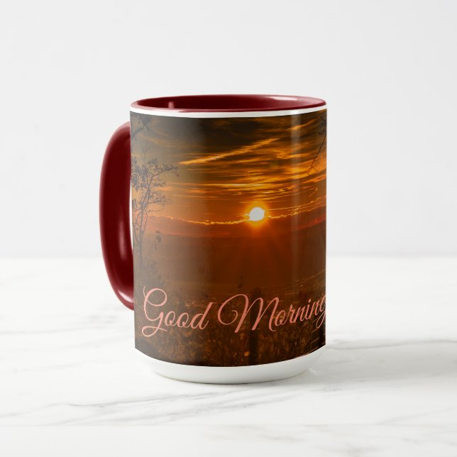 Diseño de tazas de café y té al atardecer (Anverso izquierdo)
