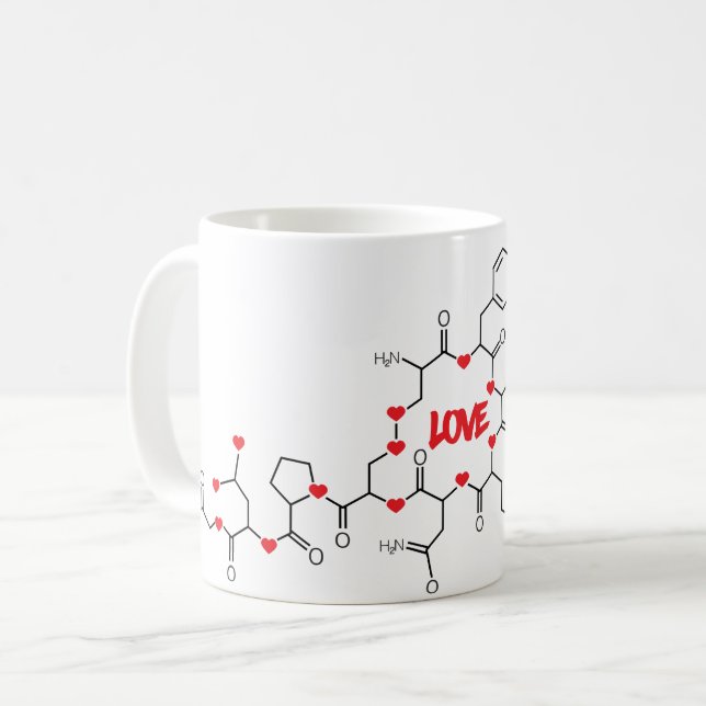 Diseño de tazas de Molécula de amor (Anverso izquierdo)