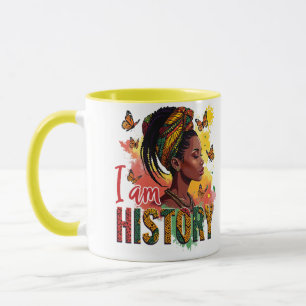 Diseño de tazas y tazas de historia negra