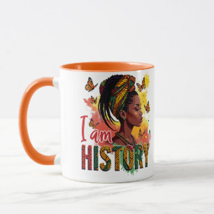Diseño de tazas y tazas de historia negra