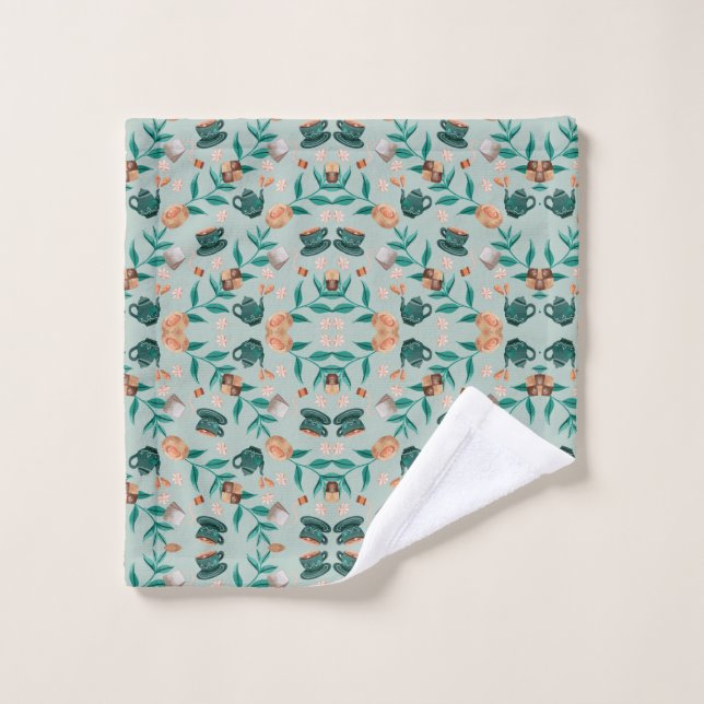 diseño de tela con verde (Toallita)
