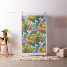 Diseño de tela de flores delineadas