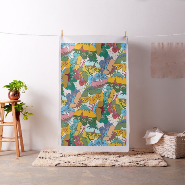 Diseño de tela de flores delineadas (In Situ)