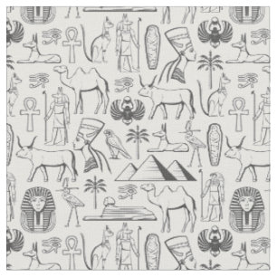 Diseño de tela de iconos egipcios eternos