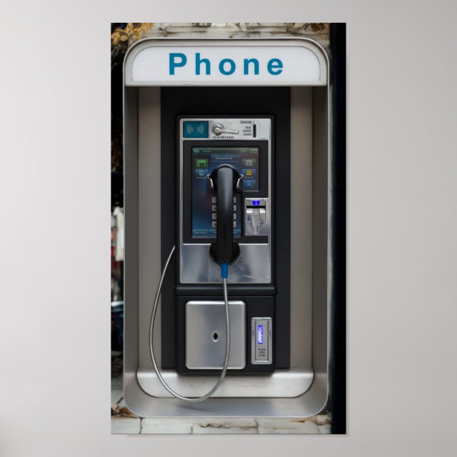 Diseño de Teléfono Público Retro, Arte de Cabina T (Frente)