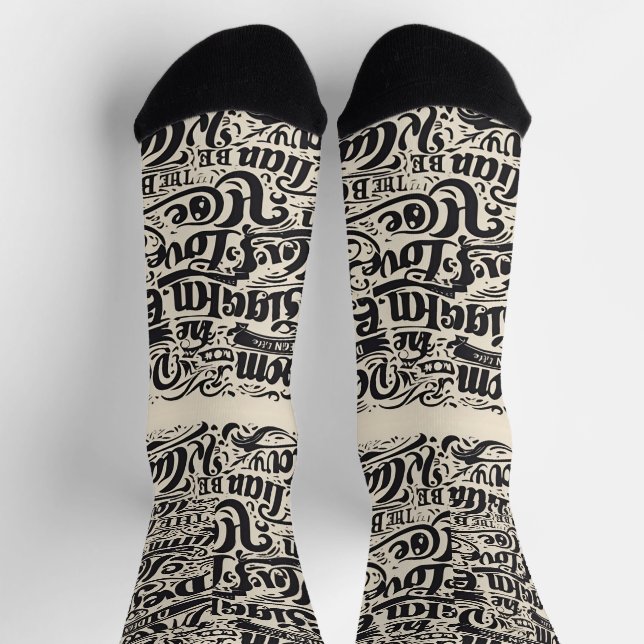 Diseño de texto / calcetines de moda Guay (Arriba)
