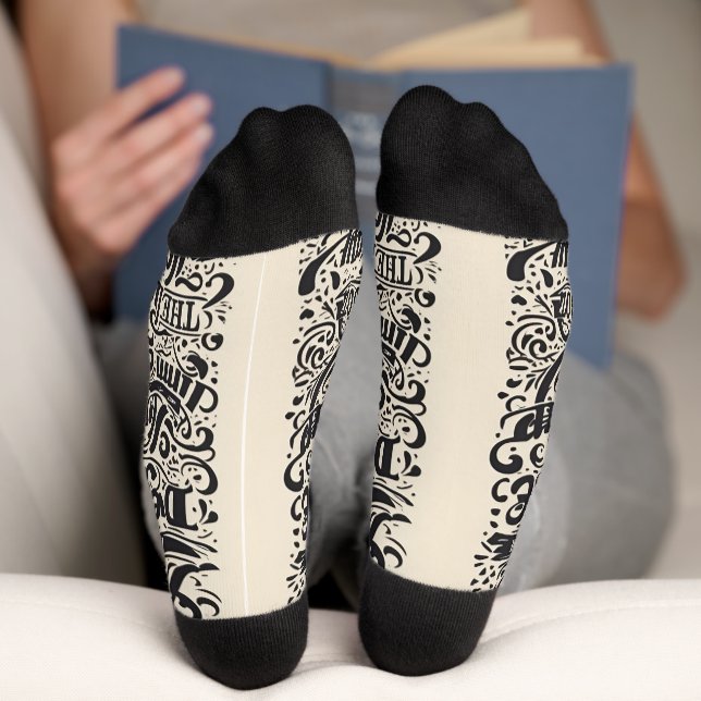 Diseño de texto / calcetines de moda Guay (Abajo)