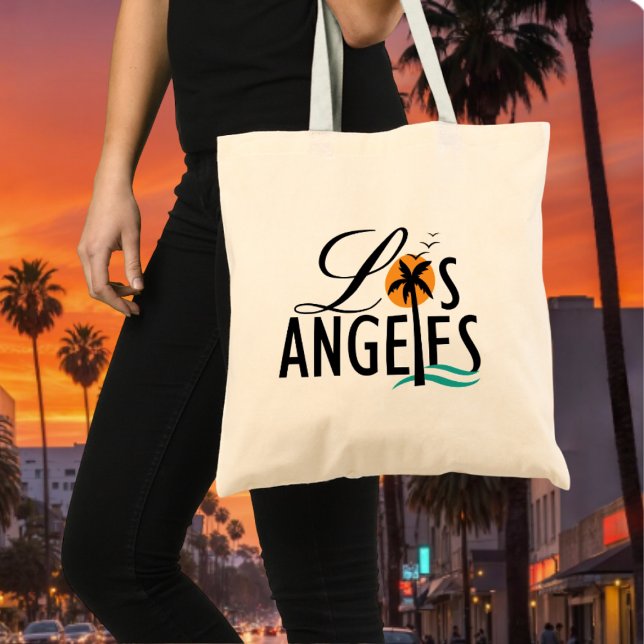 Diseño de texto en Los Ángeles, Bolsa Tote Souveni (Los Angeles text design tote bag
)