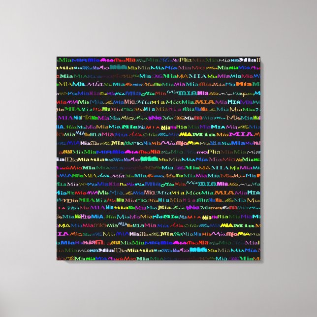 Diseño de texto Mia I Lienzo envuelto (Anverso)