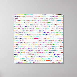 Diseño de texto Mia II Lienzo envuelto
