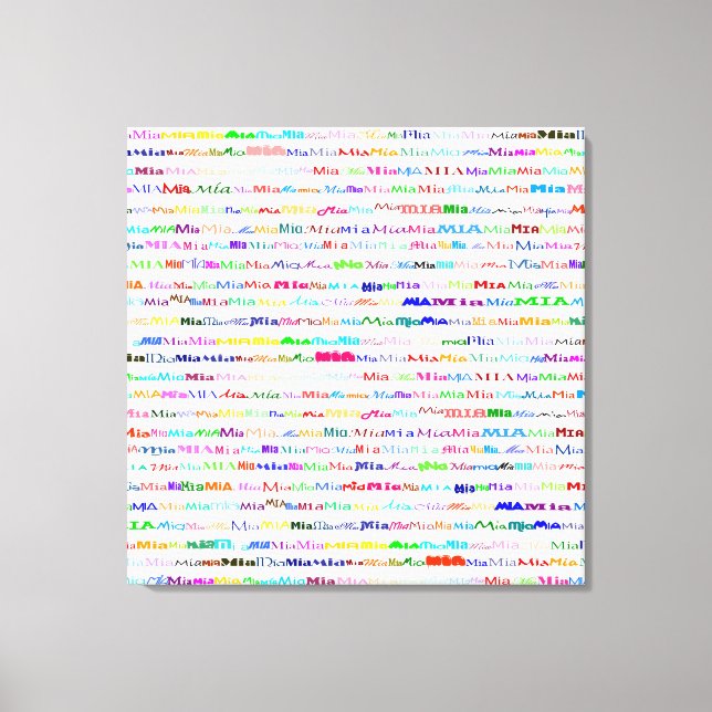 Diseño de texto Mia II Lienzo envuelto (Anverso)