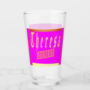 Diseño de Theresa impactante rosa y cuadrado dorad