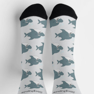 Diseño de tiburón de calcetines