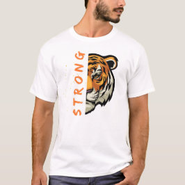 Diseño de tigre fuerte a camisetas