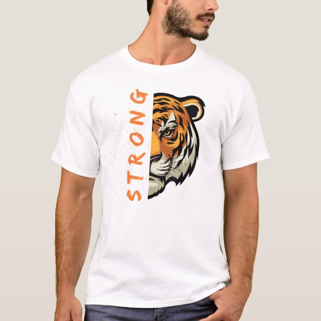 Diseño de tigre fuerte a camisetas (Anverso)