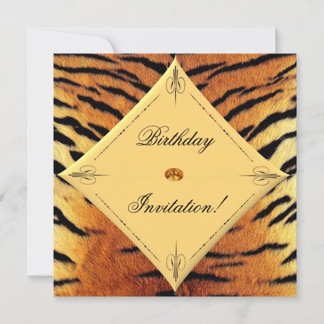 Diseño de tigres Invitación de cumpleaños (Anverso)