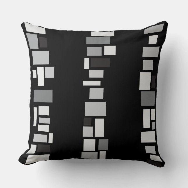 DISEÑO DE TILOS Gris MOSIAC Cojín decorativo retro (Anverso)