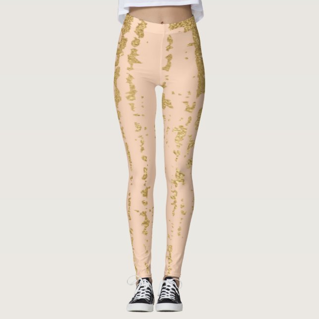 Diseño de tinta dorada/Rubor Leggings (Anverso)