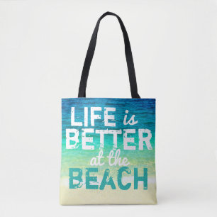 diseño de tipografía de bolsas de playa tropical