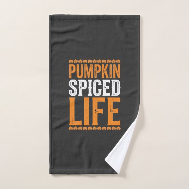 Diseño de tipografía de Halloween de Pumpkin Spice (Toalla de mano)